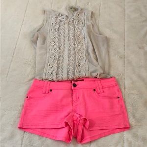 Neon Pink Juniors Size 9 Shorts